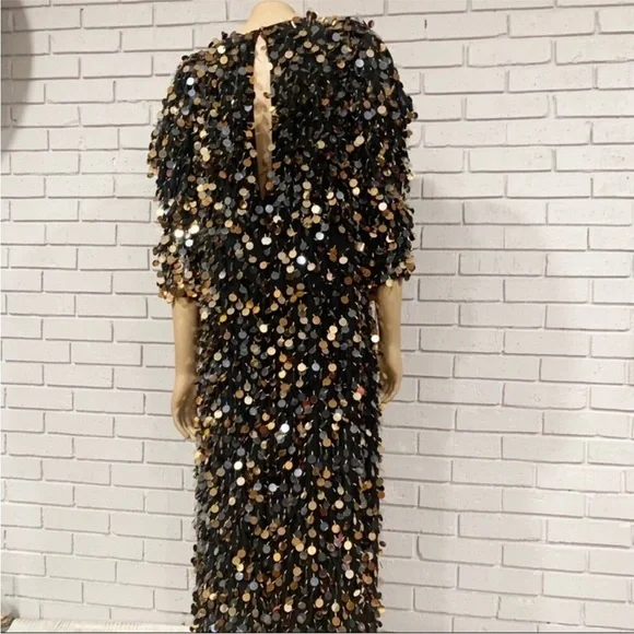 Asos Edition Women's Drape Sleeve Sequin Droplet Dress